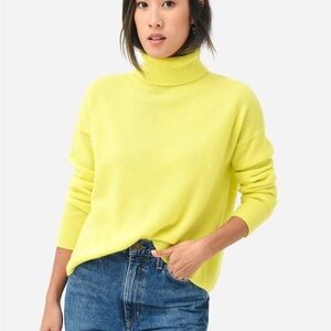 J. Society Cashmere Yellow Turtleneck Sweater
